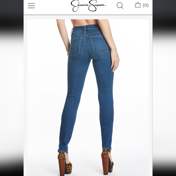 Jessica Simpson Brand "Kiss Me" Super Skinny Mid-Rise Dark Denim Jeans Jeggings - Picture 5 of 14